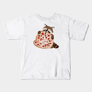 RACCOON PIZA Kids T-Shirt